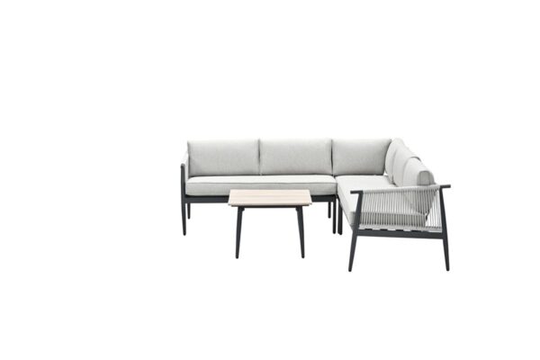 Garden Impressions Aloha lounge hoekset - 4-delig-carbon black-sand - Afbeelding 2