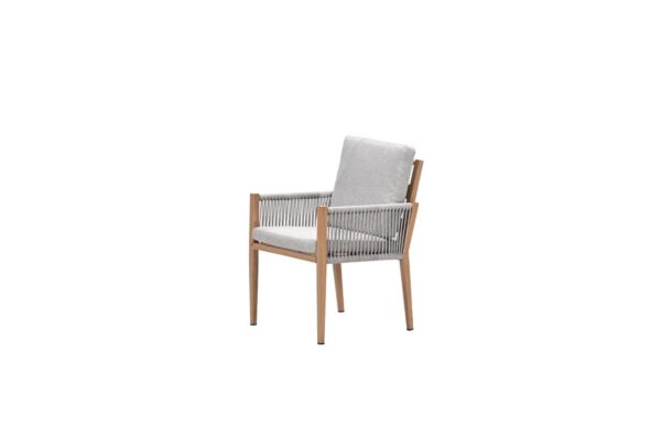 Sardinia Dining Stuhl - light teaklook - TPU rope sand -  dark sand