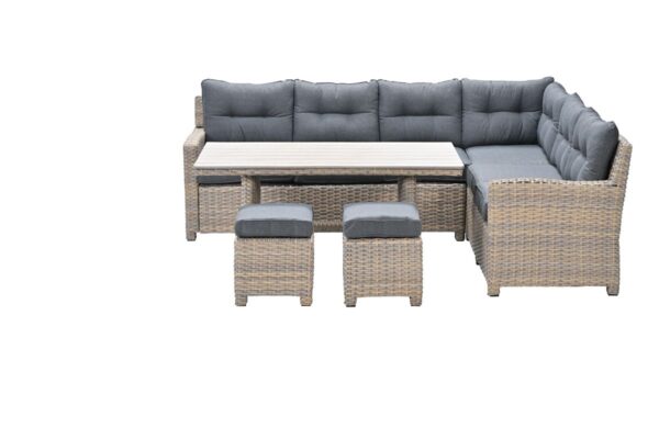 Seagull lounge-diningset - 5-delig - rechts - vintage willow - reflex black - light teak Vironwood - Afbeelding 2