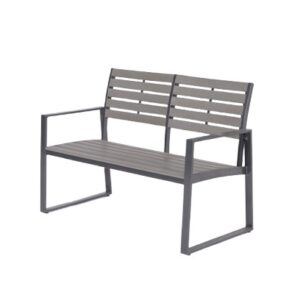 Garden Impressions Detroit Alu Parkbank L122 - carbon black/Polyw.carbon grey