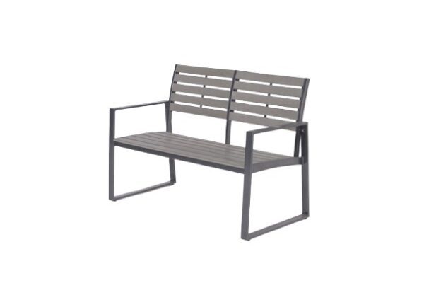 Garden Impressions Detroit Alu Parkbank L122 - carbon black/Polyw.carbon grey