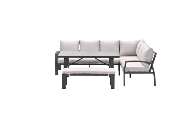 Vasano lounge-dining hoekset - rechts - 4-delig -  carbon black - desert sand - slate grey keramisch glas - Afbeelding 2