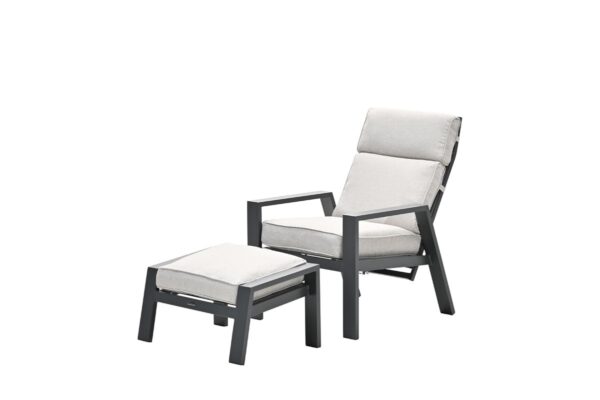 Max verstelbare fauteuil inclusief voetenbank -  carbon black - desert sand - Afbeelding 2
