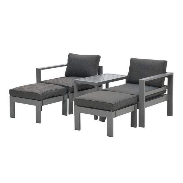 Garden Impressions Bolsena Balkonset 5-Teilig - arctic grey/reflex black