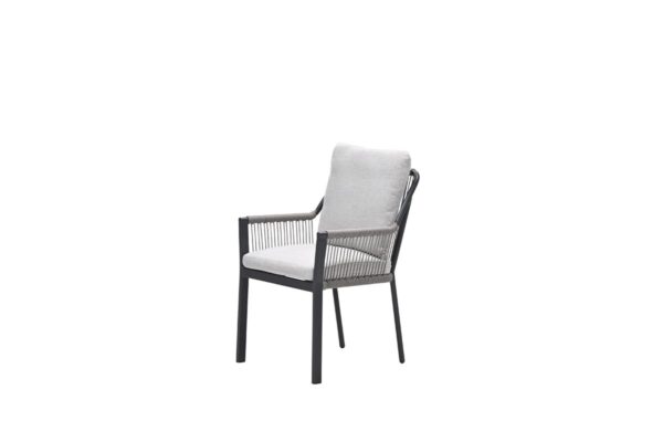 Raxa Dining Stuhl - carbon black - rope taupe-valley sand