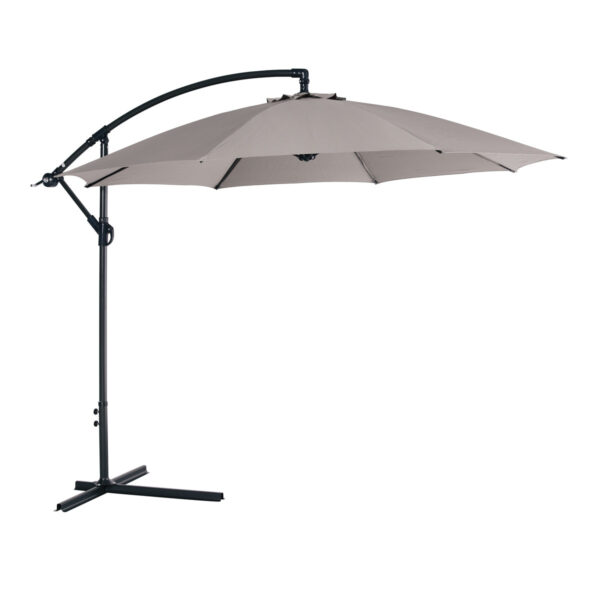 Athene parasol - Ø300 cm - carbon black - zand - Afbeelding 2