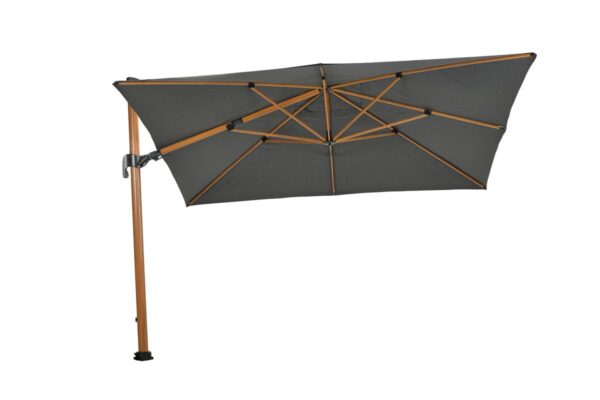 Hawaii Big Pole II parasol - 350x350 cm - light teaklook - royal antraciet - Afbeelding 2