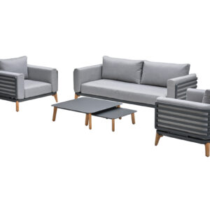 Garden Impressions Carmen Lounge Sofa set 5-teilig - carbon black -  Grau - aluminium Teak Look