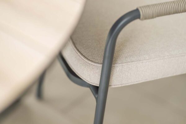 Venice dining fauteuil - carbon black - rope taupe - desert sand - Afbeelding 2