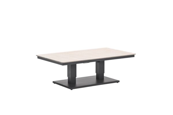 Cyprus tafel - in hoogte verstelbaar - 150x87 cm - hoogte 52-75 cm - carbon black - light teak Vironwood - Afbeelding 2