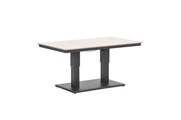 Cyprus Tisch - in Höhe verstellbar - 150x87 cm - Höhe 52-75 cm - carbon black - light teak Vironwood