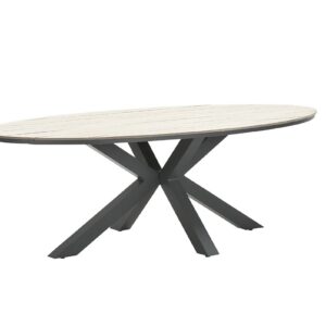 Garden Impressions Edison Tisch 220x115xH75 cm - carbon black/helles Teak Vironwood