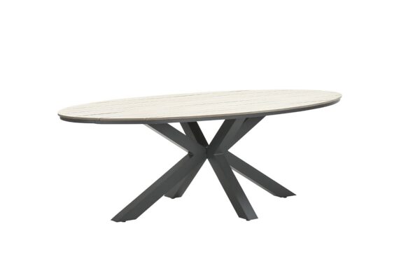 Garden Impressions Edison Tisch 220x115xH75 cm - carbon black/helles Teak Vironwood