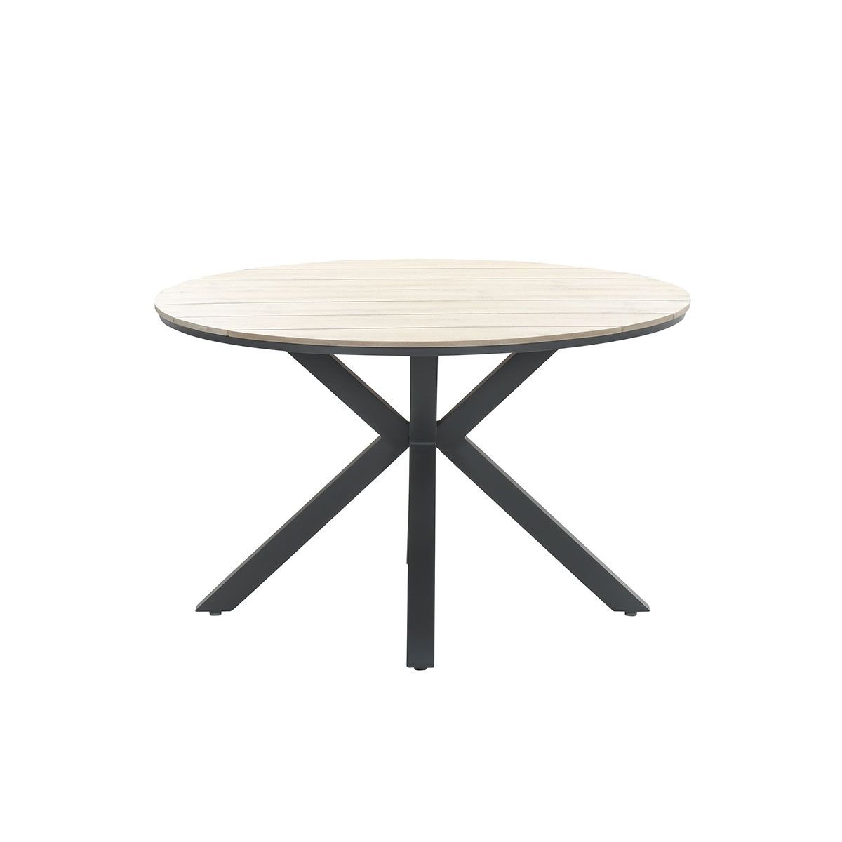 Edison tafel - rond - Ø122 cm - carbon black - light teak Vironwood