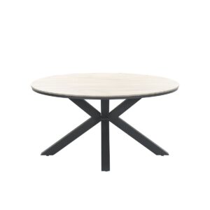 Garden Impressions Edison Tisch Ø148 cm - Carbon Black/ Hell Teak Vironwood