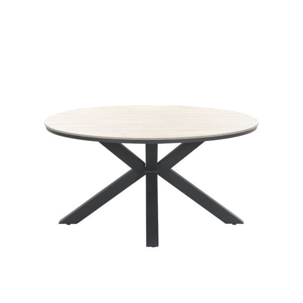 Garden Impressions Edison Tisch Ø148 cm - Carbon Black/ Hell Teak Vironwood