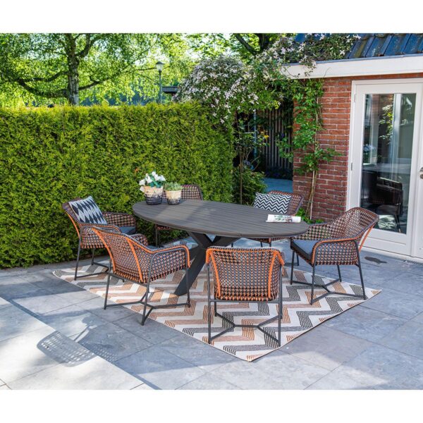 Edison tafel - ovaal - 220x115 cm - carbon black - grey teak Vironwood - Afbeelding 2
