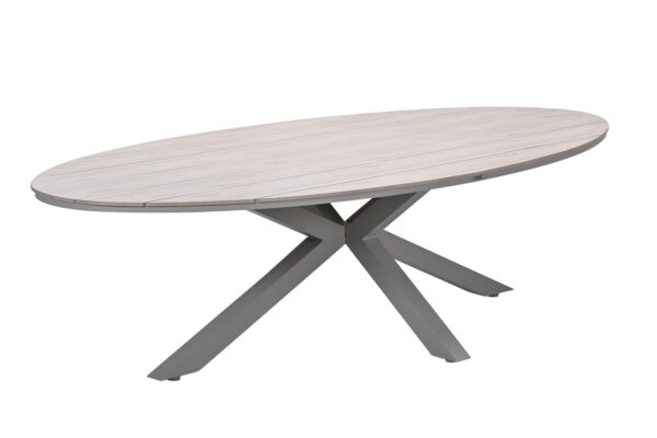 Edison Tisch oval - 280x140 cm -taupe -light teak Vironwood