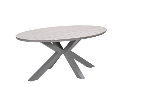 Edison Tisch oval - 180x115 cm -taupe -light teak Vironwood