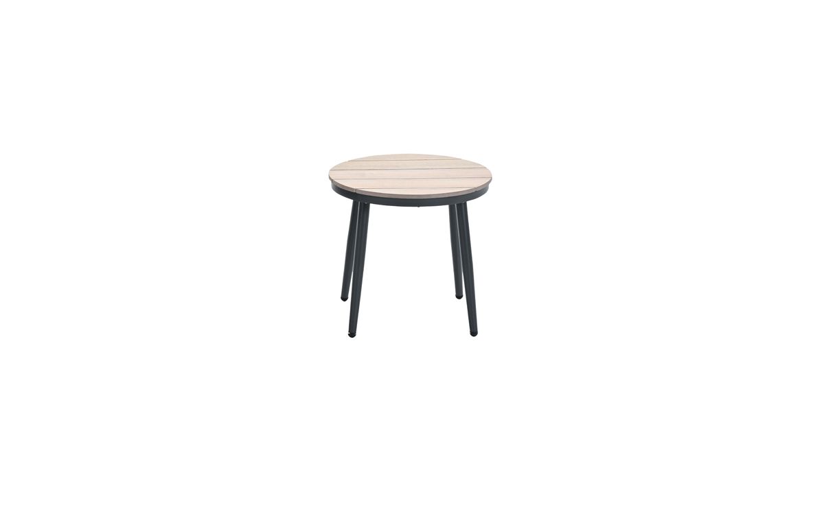 Margriet bijzettafel - Ø50 cm - carbon black - light teak vironwood