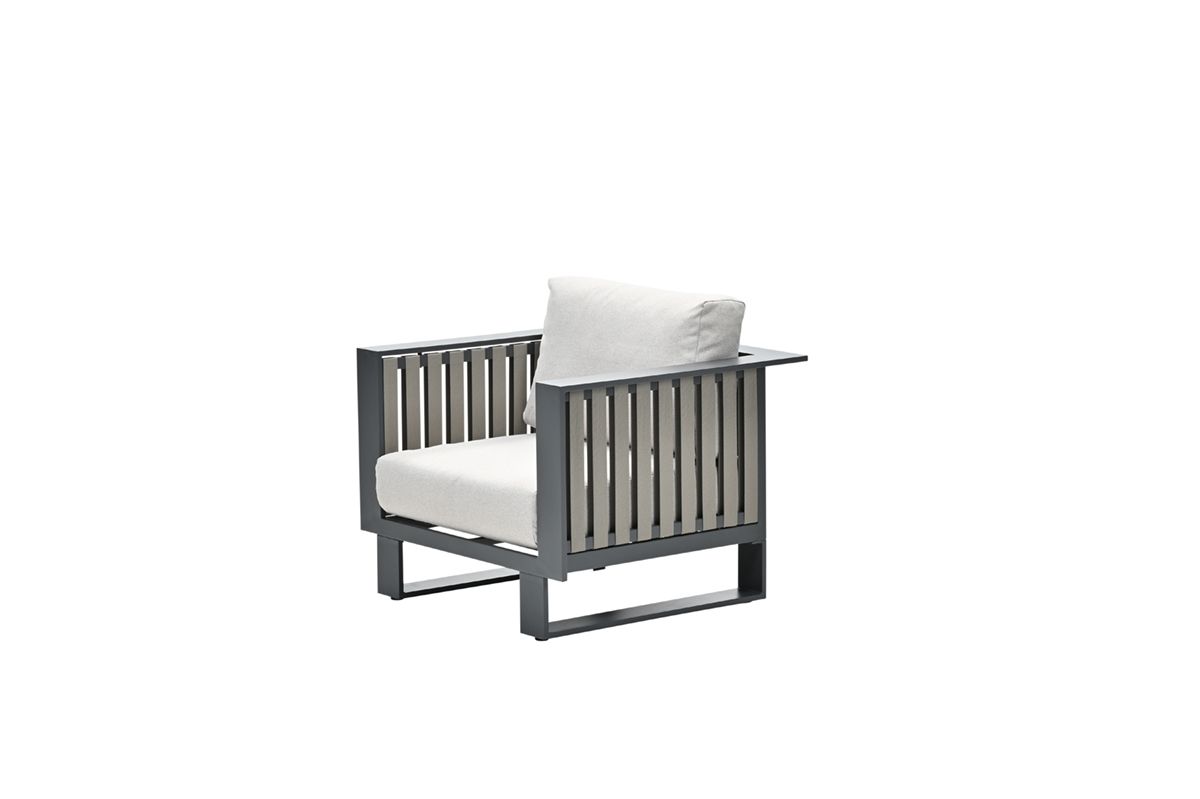 Bologna lounge fauteuil - carbon black - taupe - desert sand