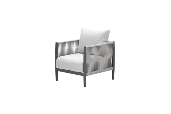 Diamo Lounge Stuhl - carbon black - rope grey sand - valley sand