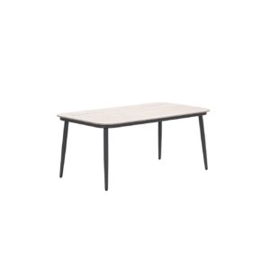 Lounge-  Diningtisch für Bologna / Diamo / Teramon - 160x90 cm - carbon black - light teak Vironwood