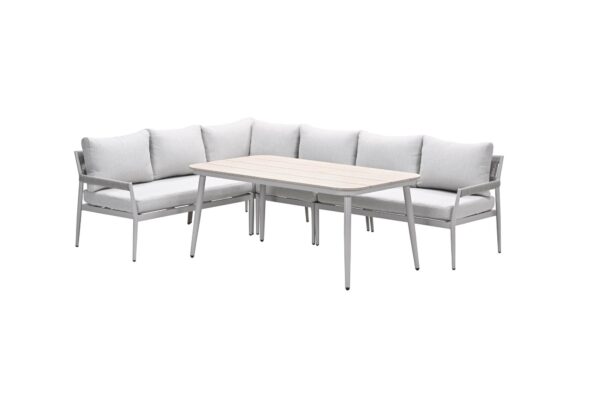 Barcelona Lounge- Diningset - 5-teilig -  taupe - rope grey sand - valley sand