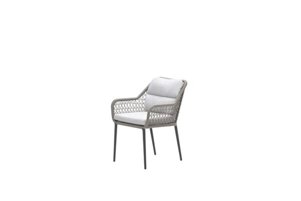 Toledo Dining Stuhl - carbon black - rope taupe - valley sand