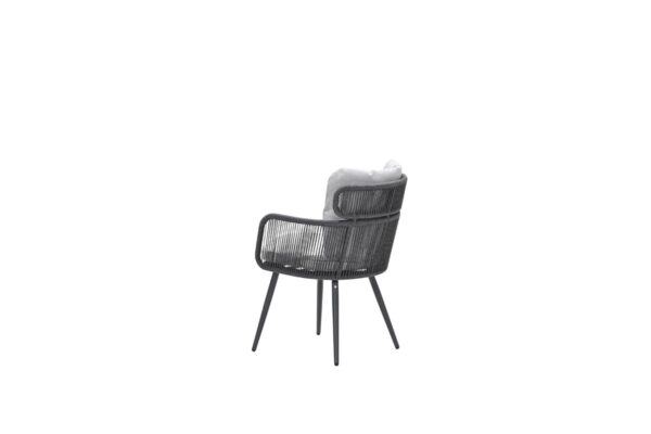 Linares dining fauteuil - carbon black -  rope dark grey - valley sand - Afbeelding 2