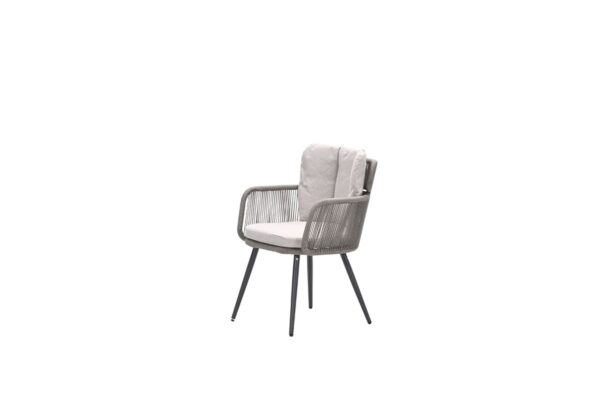 Linares Dining Stuhl - carbon black -  rope taupe - desert sand