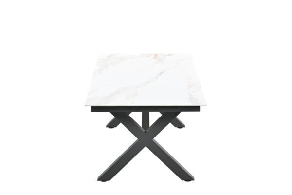 Marbella tafel - 240x100 cm - carbon black - Centostone venice white - Afbeelding 2