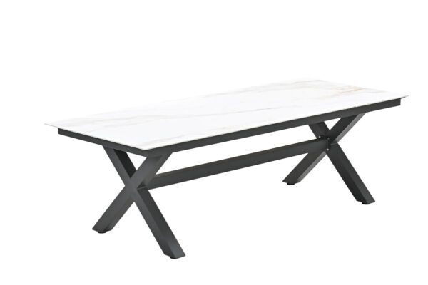 Garden Impressions Marbella Tisch - 240x100 cm - carbon black - Centostone venice white