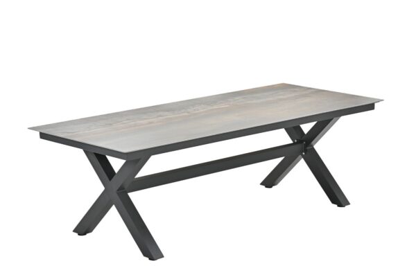 Garden Impressions Marbella Tisch - 240x100 cm - carbon black - Centostone rome bronze