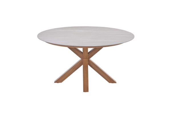 Lowland tafel - Ø150 cm - light teaklook -  Centostone Napoli sand - Afbeelding 2