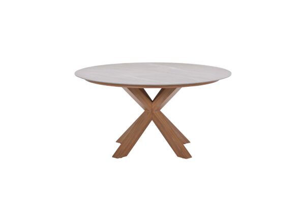 Lowland Tisch - Ø150 cm - light teaklook -  Centostone Napoli sand