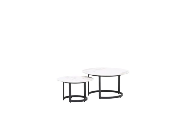 Set von  2 Tischen Monte Carlo - carbon black - Centostone Venice white