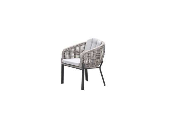 Zaragosa Dining Stuhl - carbon black - rope taupe - valley sand