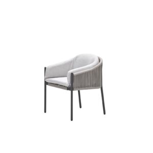 Palma Dining Stuhl - carbon black -  rope taupe - valley sand