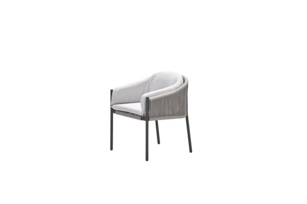 Palma Dining Stuhl - carbon black -  rope taupe - valley sand