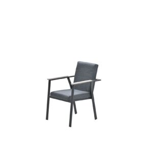 Garden Impressions Catania Dining Stuhl - carbon black - anthracite texfiber - light teak vironwood
