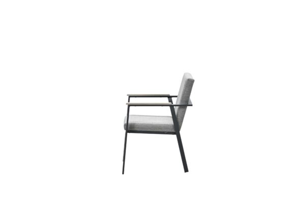 Catania dining fauteuil - carbon black - sand texfiber - light teak vironwood - Afbeelding 2