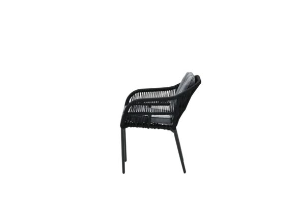 Pescara dining fauteuil - carbon black -rope black - mystic grey - Afbeelding 2
