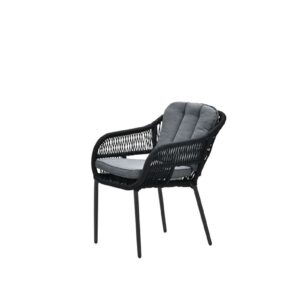 Garden Impressions Pescara Dining Stuhl - carbon black - rope Schwarz- mystic grey