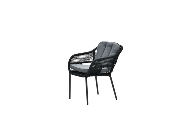 Garden Impressions Pescara Dining Stuhl - carbon black - rope Schwarz- mystic grey