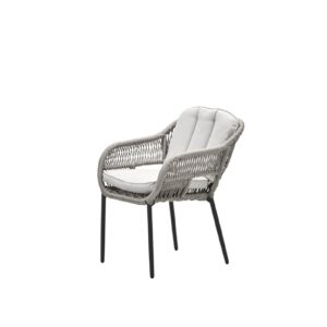 Garden Impressions Pescara Dining Stuhl - carbon black - rope Taupe- desert sand