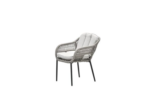 Garden Impressions Pescara Dining Stuhl - carbon black - rope Taupe- desert sand
