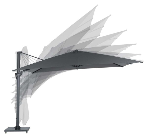Hawaii King pole parasol - 400x400 cm - carbon black - donker grijs - Afbeelding 2