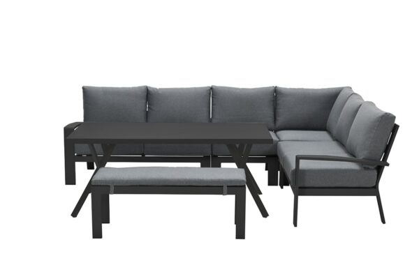 Rondo lounge-diningset - 6-delig - carbon black - mystic grey - Afbeelding 2