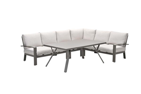 Garden Impressions Rondo Lounge-Dining Set - 6-teilig - barista - desert sand